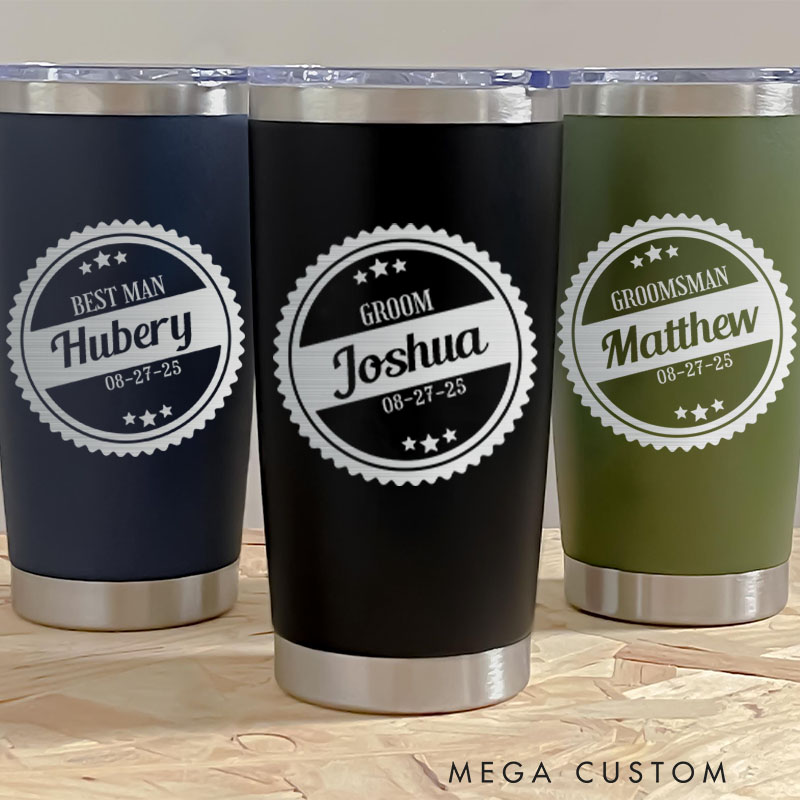 Personalized Groom Gift Tumbler Insulated Tumbler Groomsman Gift Tumbler 20oz Tumbler for Best Man Gift Bachelor Party Favor Tumbler