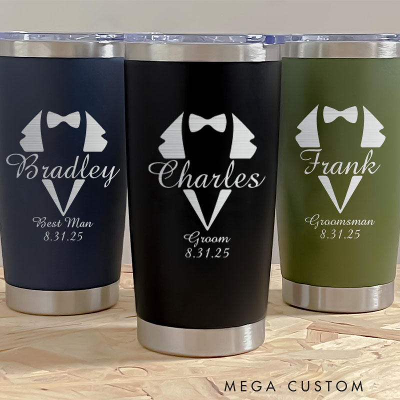 Personalized 20oz Tumbler for Groomsmen Groomsman Gift Insulated Tumbler Best Man Gift Groom Gift Bachelor Party Favor Tumbler