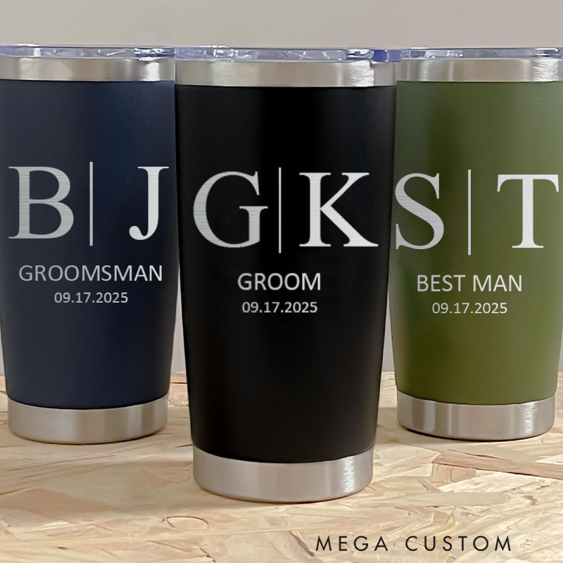 Personalized Insulated Tumbler Groomsman Gift Tumbler 20oz Tumbler for Groomsmen Best Man Gift Groom Gift Wedding Party Favor Tumbler