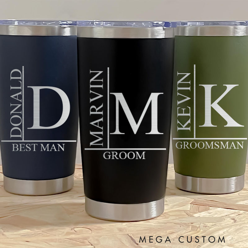 Personalized Groomsman Gift Tumbler 20oz Insulated Tumbler for Best Man Groom Gift Wedding Favors Tumbler Bachelor Party Gift Tumbler 