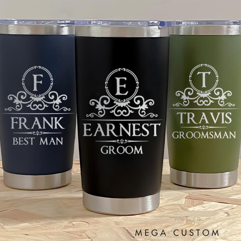 Personalized Bachelor Party Favor Tumblers Insulated Groomsman Gift Tumbler 20oz Tumbler for Groomsmen Best Man Gift Groom Gift Wedding Keepsakes 