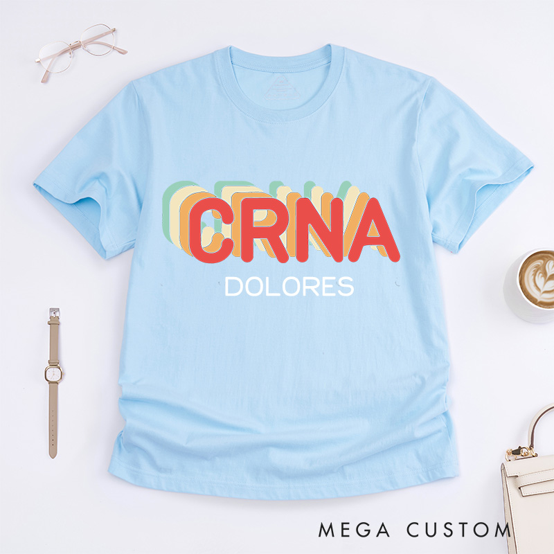 Personalized Nurse T-Shirts CRNA Bold & Retro Fashion Design T-Shirts