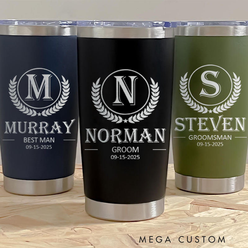 Personalized Groom Gift Tumbler 20oz Insulated Tumbler Groomsman Gift Tumbler Bachelor Party Favor Tumbler for Groomsmen