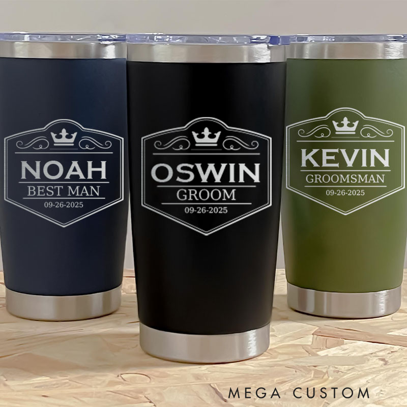 Personalized Insulated Tumblers Groomsman Gift Tumbler 20oz Tumbler for Groomsmen Bachelor Party Tumbler Best Man Gift Groom Gift