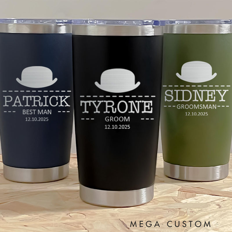 Personalized Groomsman Proposal Tumbler 20oz Insulated Tumblers Groomsman Gift Tumbler for Him Best Man Gift Groom Wedding Favors
