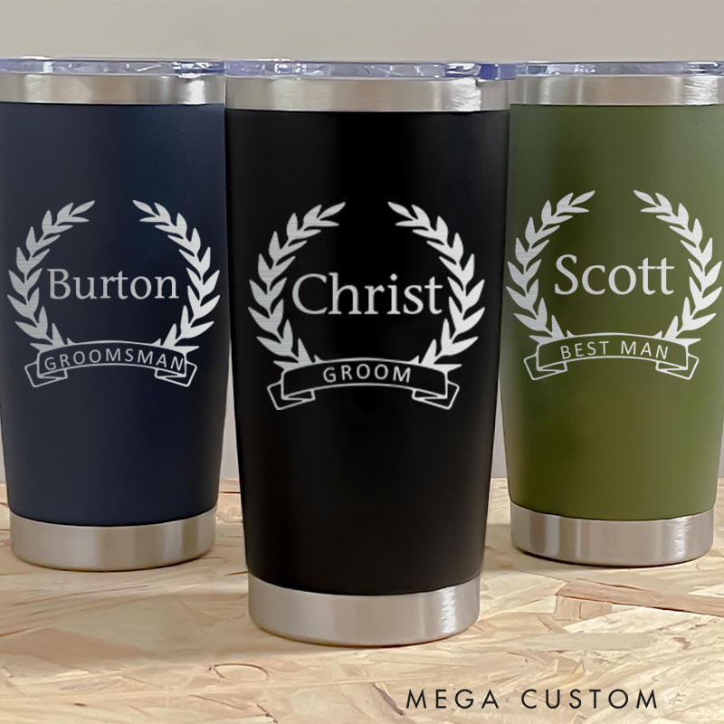 Personalized Wedding Party Tumbler Insulated Tumblers for Groomsmen Bachelor 20oz Tumbler Best Man Gift Wedding Party Favor Tumbler