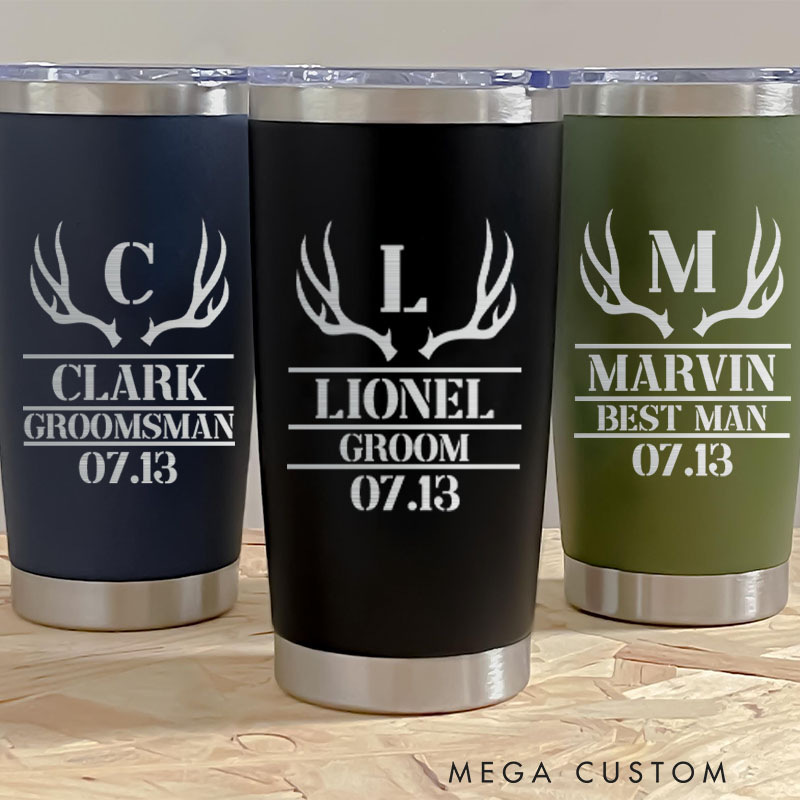 Personalized Insulated Tumbler for Groomsmen 20oz Wedding Party Favor Tumbler Best Man Gift Groom Gift Bachelor Party Keepsake Tumbler