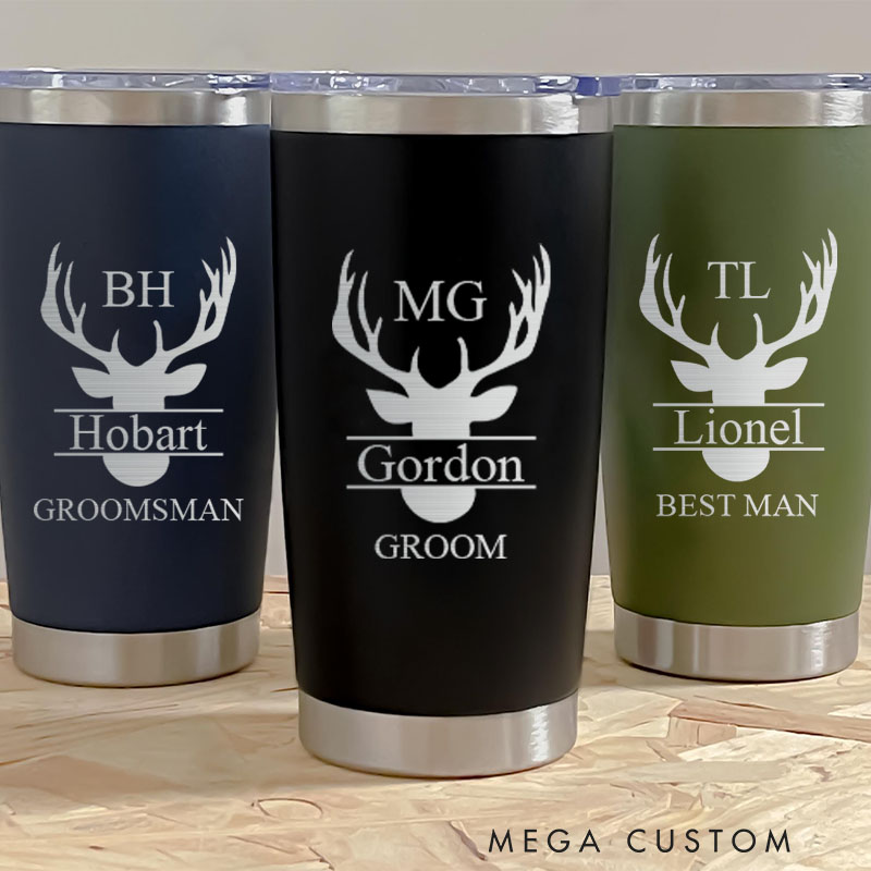 Personalized Wedding Tumbler for Groomsmen Bachelor Party Tumbler 20oz Insulated Tumbler Groomsman Gift Tumbler Best Man Gift