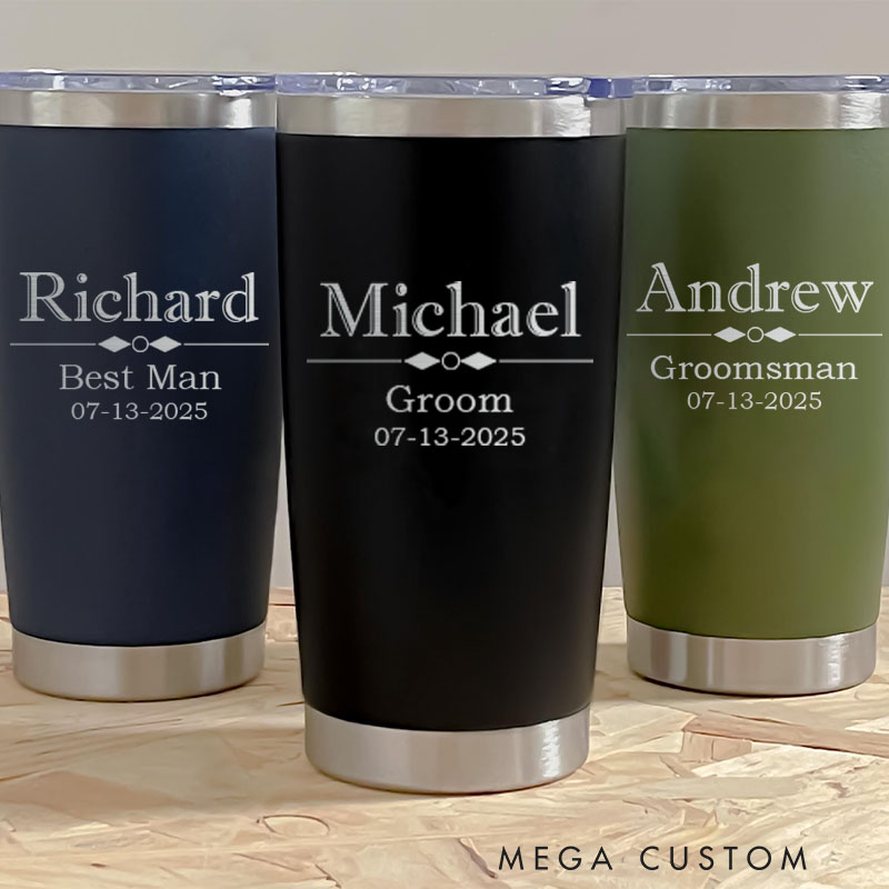 Personalized Groomsman Gift Tumbler 20oz Insulated Tumbler for Groomsmen Wedding Party Favor Tumbler Groom Gift Tumbler