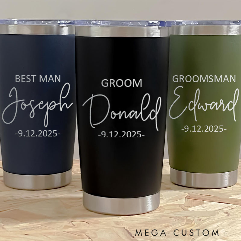 Personalized Groomsman Gift Tumbler 20oz Insulated Tumbler for Groomsmen Wedding Party Favor Tumbler Best Man Gift Groom Bachelor Party Tumbler