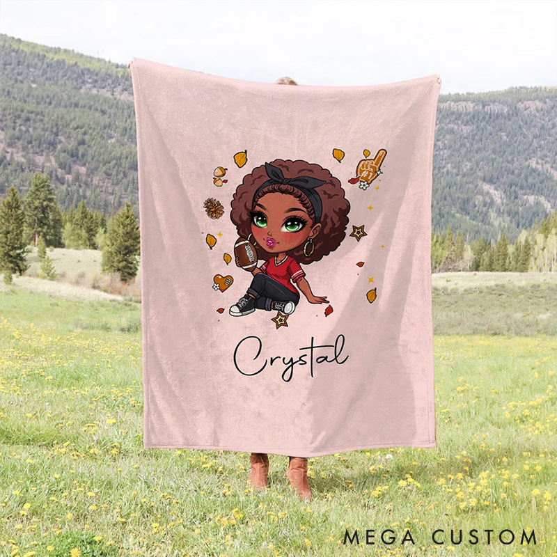 Personalized Football Name Blanket with Your Name and Jersey Number, Add a Personal Touch to Cozy Comfort