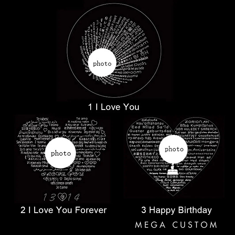 Personalized Rose Cross Heart-shaped Micro-Carved Photo Projection Necklace Birthday Anniversary Gift for Woman