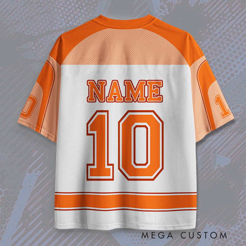 Personalized Orange Themed Game Day Jersey with Name and Number Options