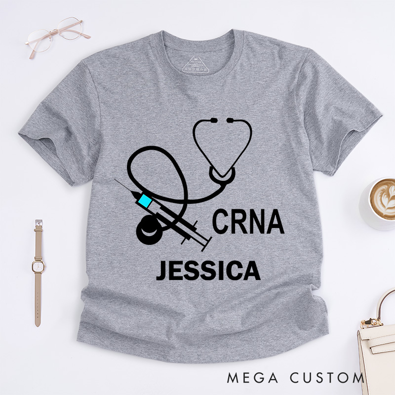 Personalized Nurse T-Shirts CRNA Essentials Fashion Design T-Shirts