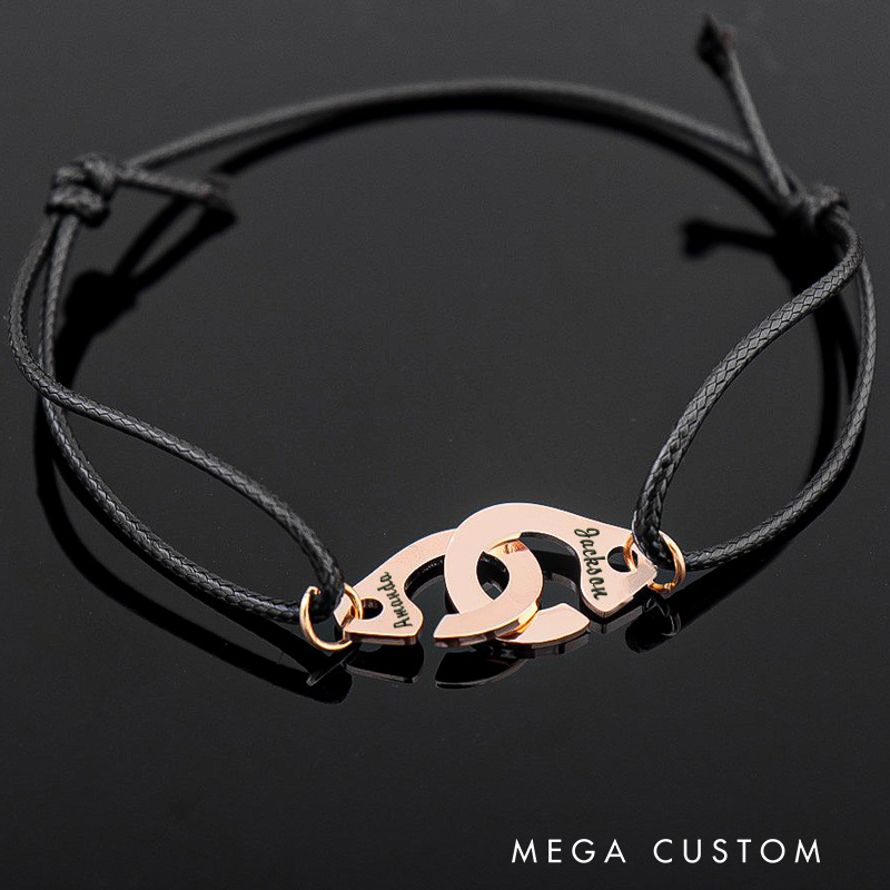 Personalized Handcuff Shape Bracelet Valentine's Day Gift for Police Officers