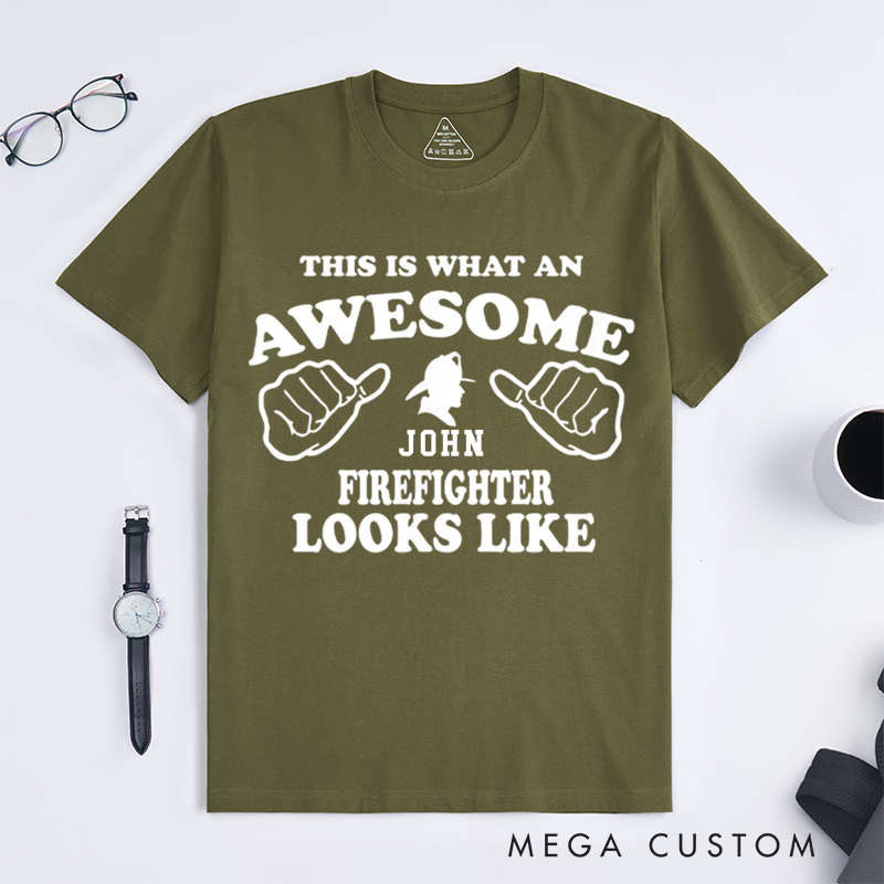 Personalized Fireman T-Shirt Awesome Firefighter Pride Design Gift for Firefighter T-Shirt