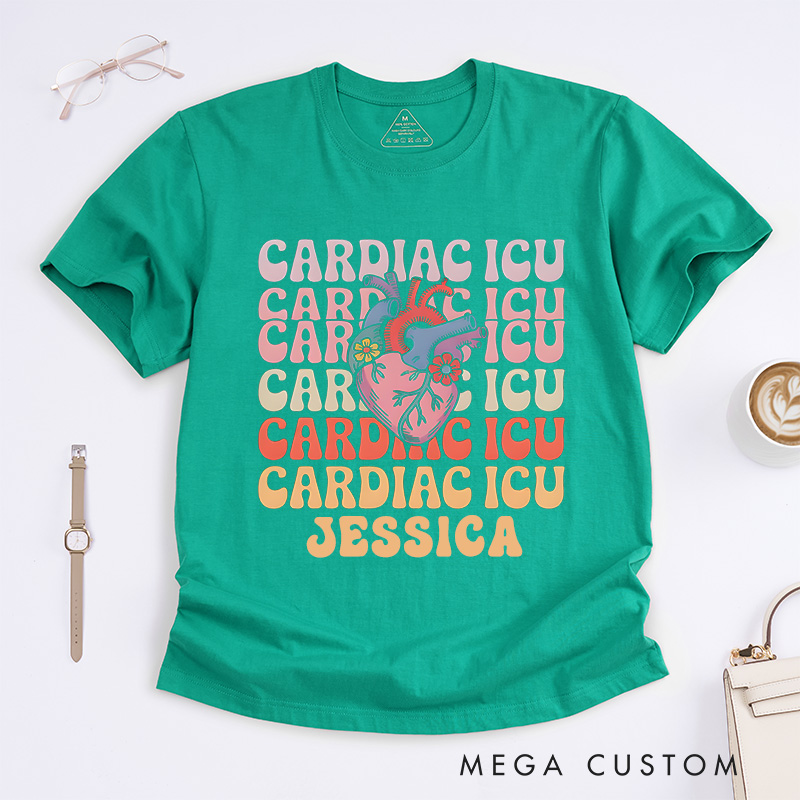 Personalized Nurse T-Shirts Cardiac ICU Fashion Design T-Shirts