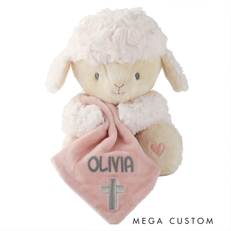 Personalized Jesus Loves me Little Lamb with Name Religious Gift Birthday Gift for Boys and Girls