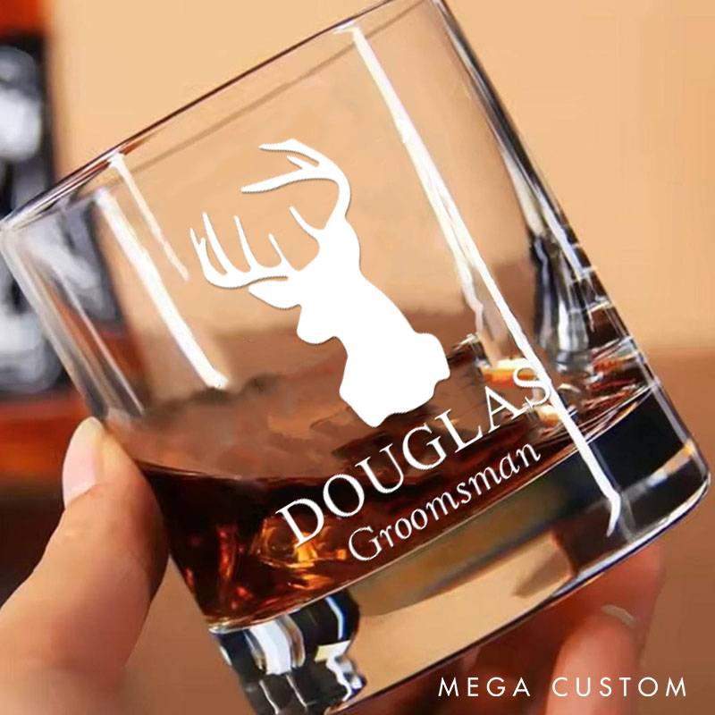 Personalized Men's Whiskey Glasses Groomsman Bachelor Favors Whiskey Glasses Custom Whiskey Cup for Men Groomsmen Proposal Cup