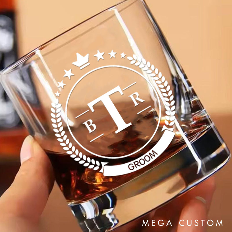 Personalized Groom Gift Whiskey Glasses Groomsman Proposal Gift Whiskey Glasses Bachelor Party Glasses Cup Men’s Wedding Favors Whiskey Glasses