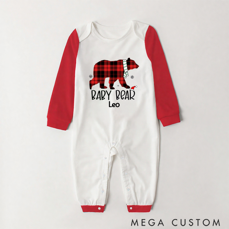 Personalized Family Christmas Pajamasfor Creating Cozy Holiday Moments with Plaid and Bear-Themed Designs