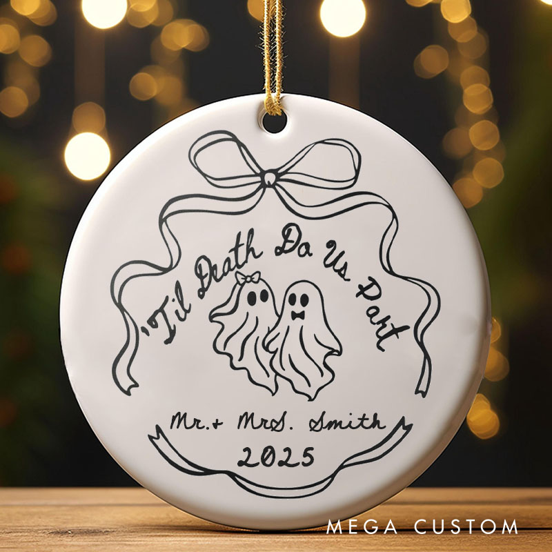 Personalized Til Death Do Us Part Halloween-Themed Ornament Couple 2025 Halloween Ornament Gift Wife Husband Halloween Gift Ornament