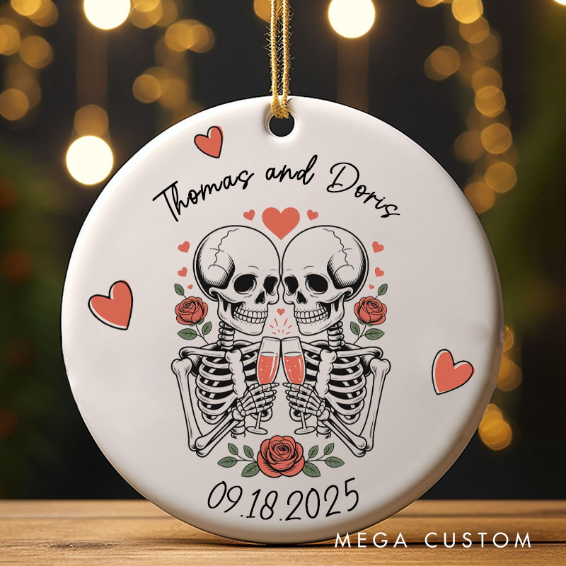 Personalized Couple Skeleton Ornament Romantic Halloween Ornament for Husband Wife Anniversary Gift Ornament Couple Halloween Gift