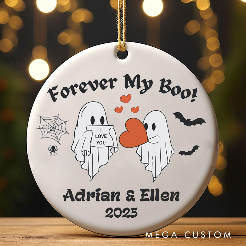 Personalized Forever My Boo Ghost Couple Ornament Cute Halloween Ghost Ornament Couple Halloween Gift Couple Autumn Gift Ornament
