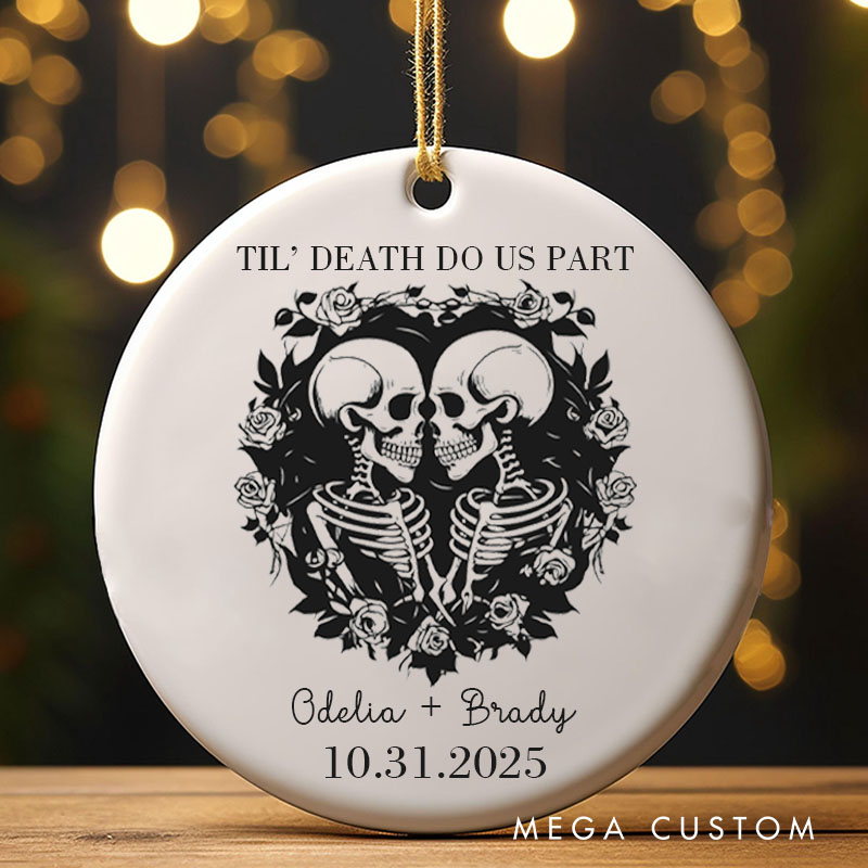 Personalized Til' Death Do Us Part Skeleton Couple Ornament Gothic Love Halloween Ornament Couple Halloween Gift Husband Wife Autumn Gift