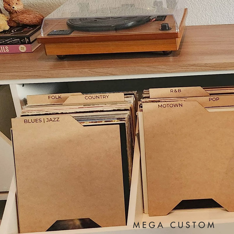 Personalized Wooden Vinyl Record Dividers Classic Tab record dividers Musician Gift Music Teacher Gift Father Gift