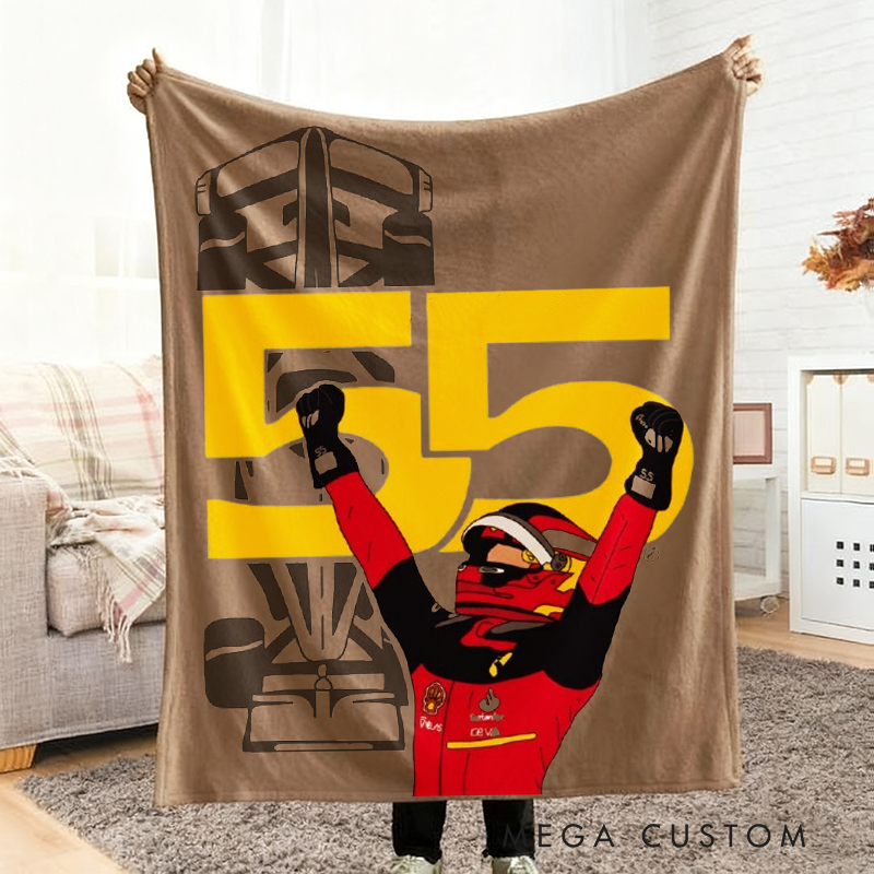 Personalized Racer Custom Name Blanket Gift for Racer and Racing Lovers