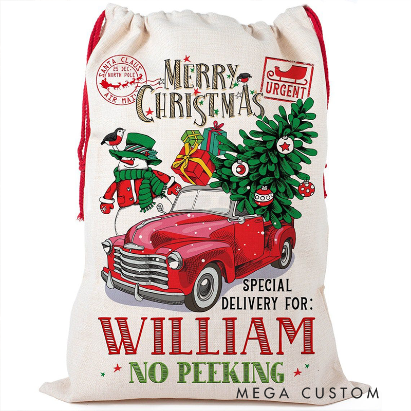 Personalized Rcing Car Sack Custom Name Racing Christmas Gift Bag for Racers and Racing Lovers