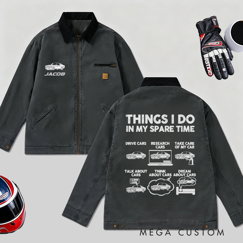 Personalized Racing Classic Jacket Things I Do in My Spare Time Custom Name Vintage Jacket 