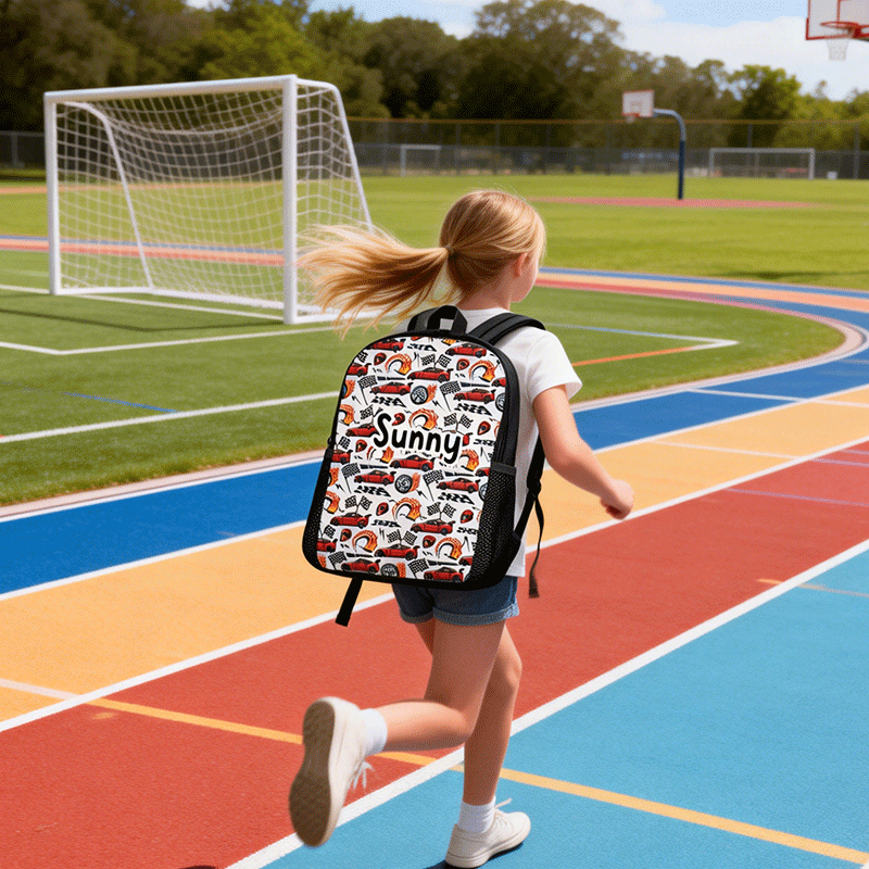 Personalized Racing Car Backpack with Custom Name Unique Backpack for Kids