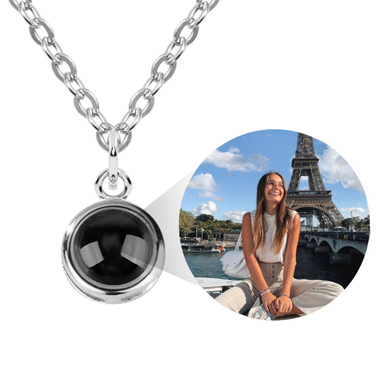 Personalized Bubble Design Projection Necklace A Memorable Travel Gift for Travel Lovers
