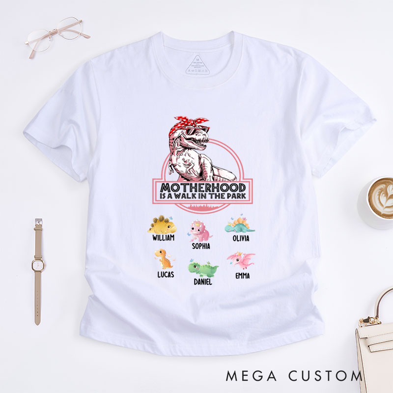 Personalized Motherhood is a Walk in the Park Classic T-shirt