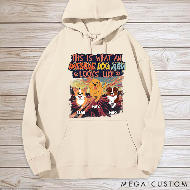 Personalized Dog Lover an Awesome Dog Mom Classic Hoodies