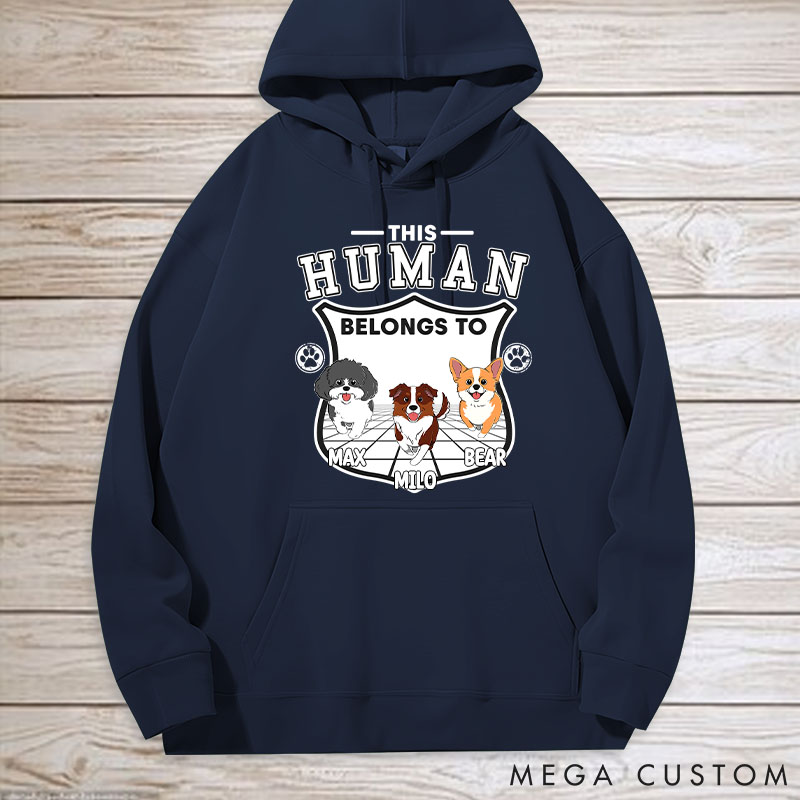 Personalized Dog Lover Human Belongs to Dogs Classic Hoodies