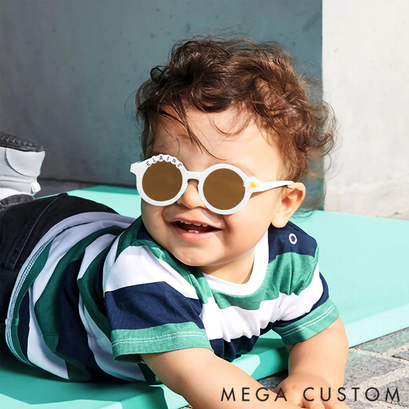 Personalized Travel Beach Sunglasses Multi-color Cute Floral Designs Engravable with Names and Accessories Birthday Children's Day gifts for Kids
