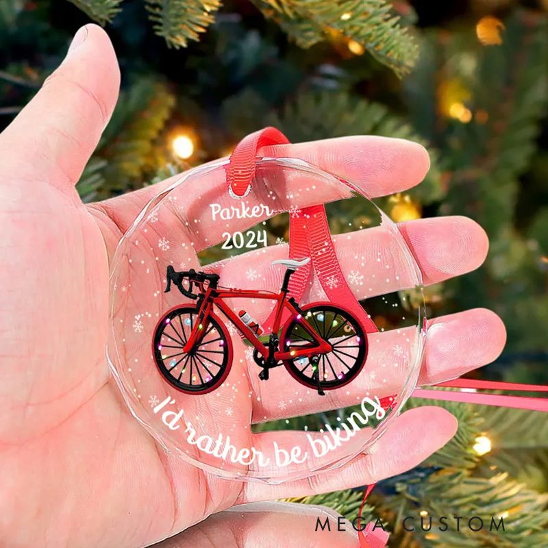 Personalized Biker Glass Ornament Motorcycle Christmas Ornament Unique Gift for Bikers