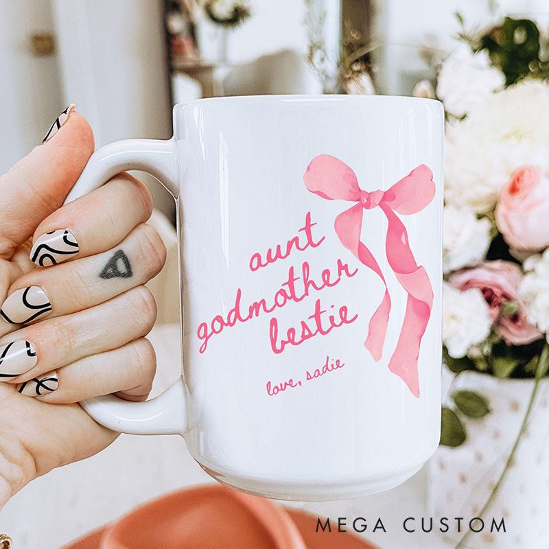 Personalized Godmother Godfather Ceramic Mug with Name Religious Gift Birthday Gift for Christians