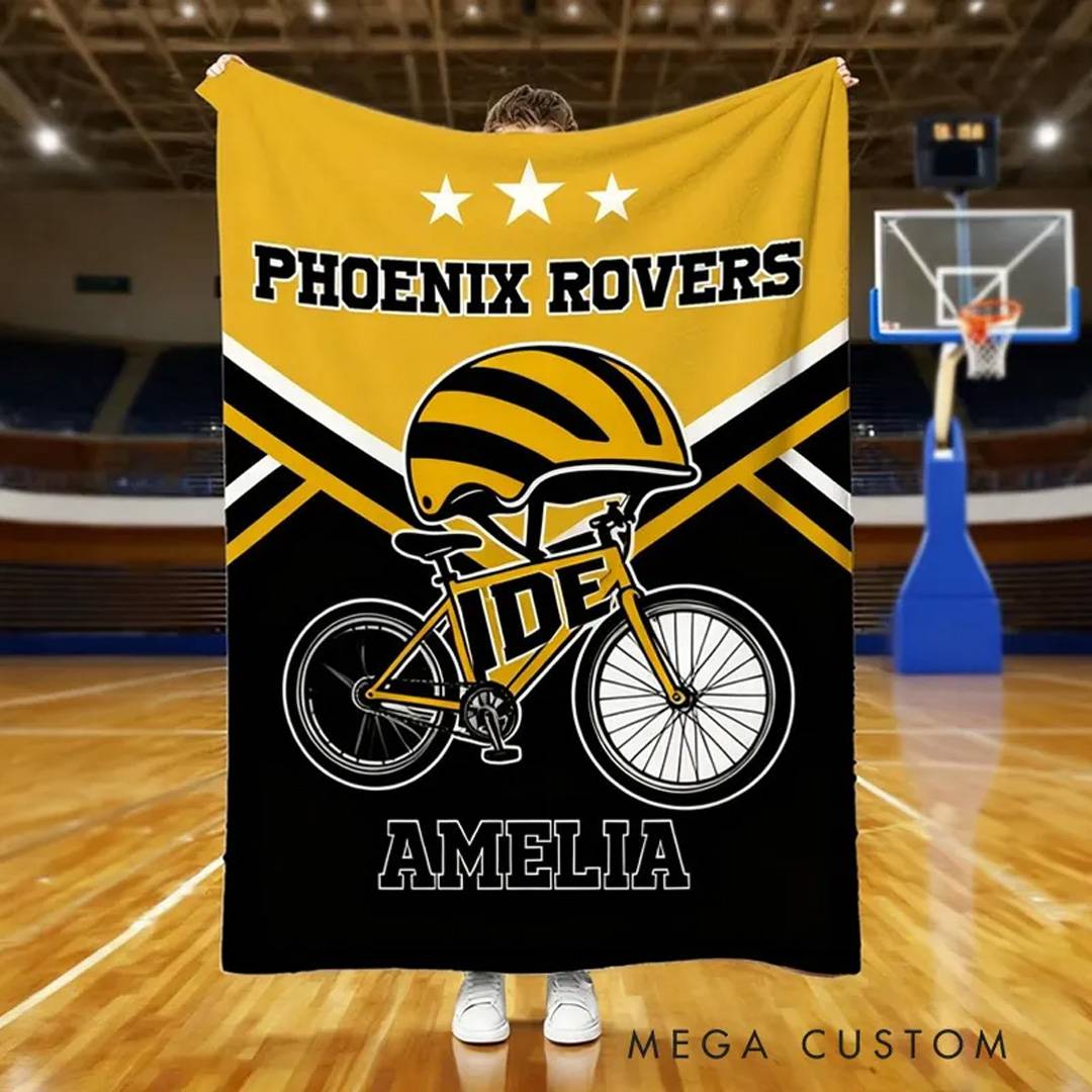 Personalized DirtBike Blankets Trumpet Soft Throw Blanket with Name and Team Name Home Decor