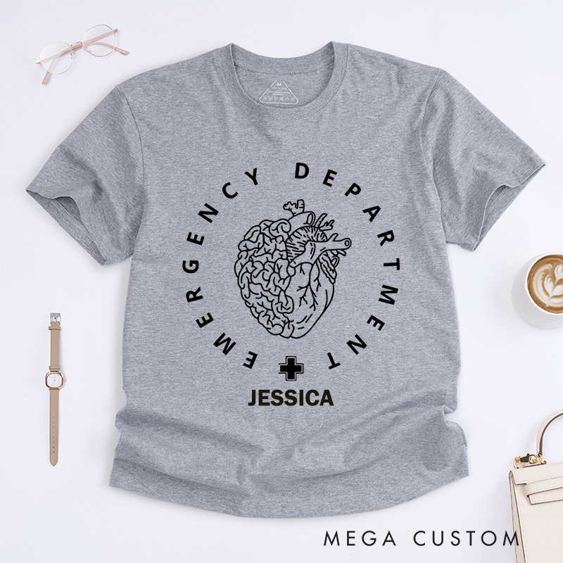 Personalized Nurse T-Shirts Heart of the Emergency Department Fashion Design T-Shirts