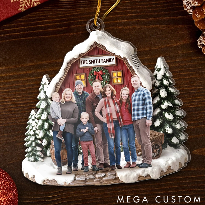 Personalized Christmas Ornament Gifts for Mom Dad Custom Photo Acrylic Ornament