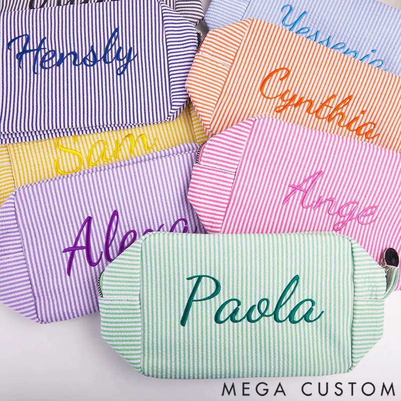 Personalized Monogrammed Toiletry Bag Makeup Bag Custom Travel Makeup Bag Large Capacity Storage Bag for Her