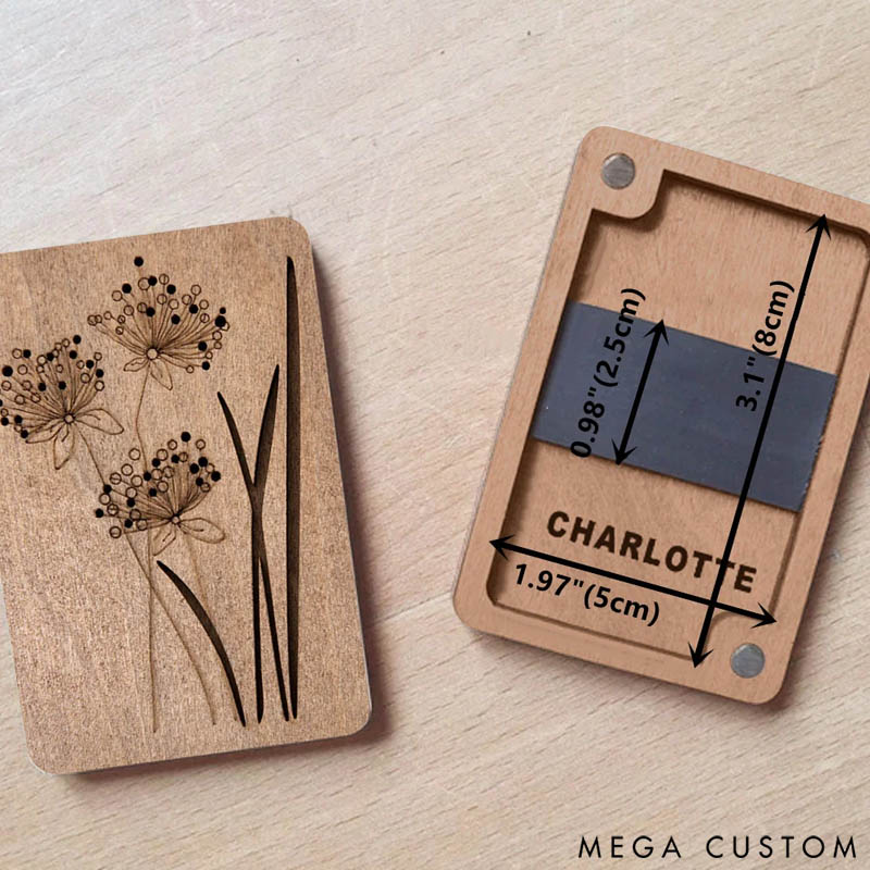 Personalized Wooden Needle Box Holder with Magnet Needle Minder Embroidery Needle Point Storage Tool