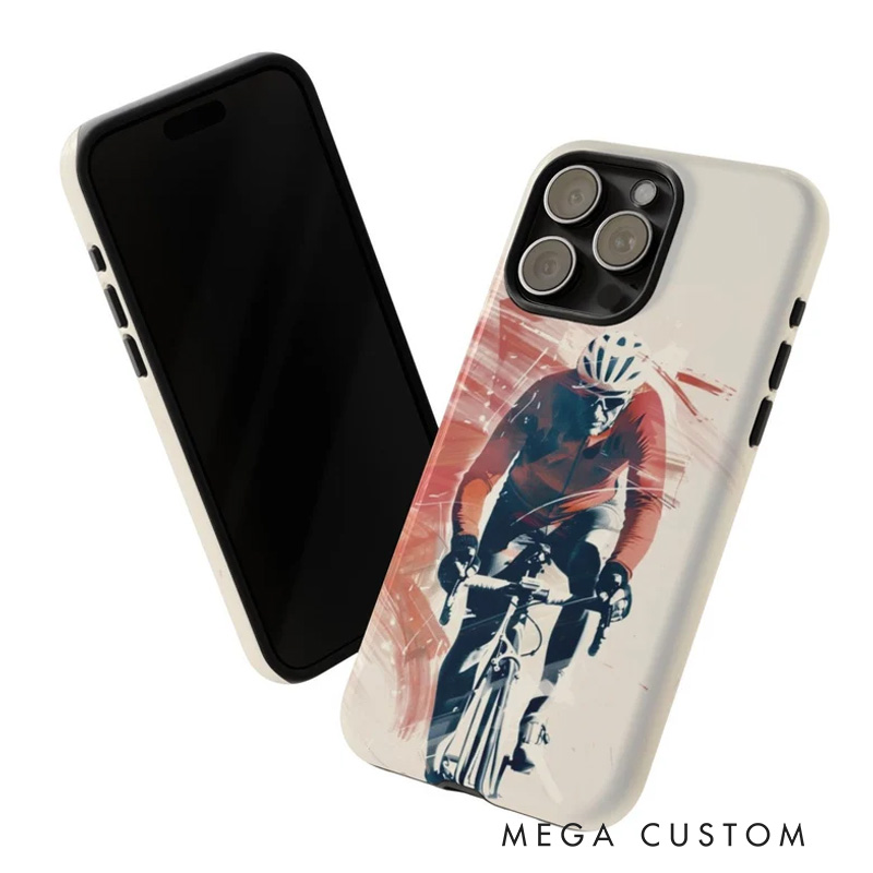 Personalized Photo Design Cycling Biking Tough Phone Cases Fit for IPhone Cycling Lovers Cyclist Riding Lovers