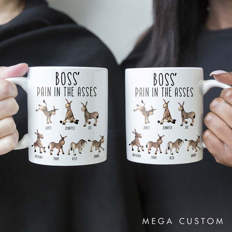 Personalized Pet Lover Boss Pain in the Asses Mugs