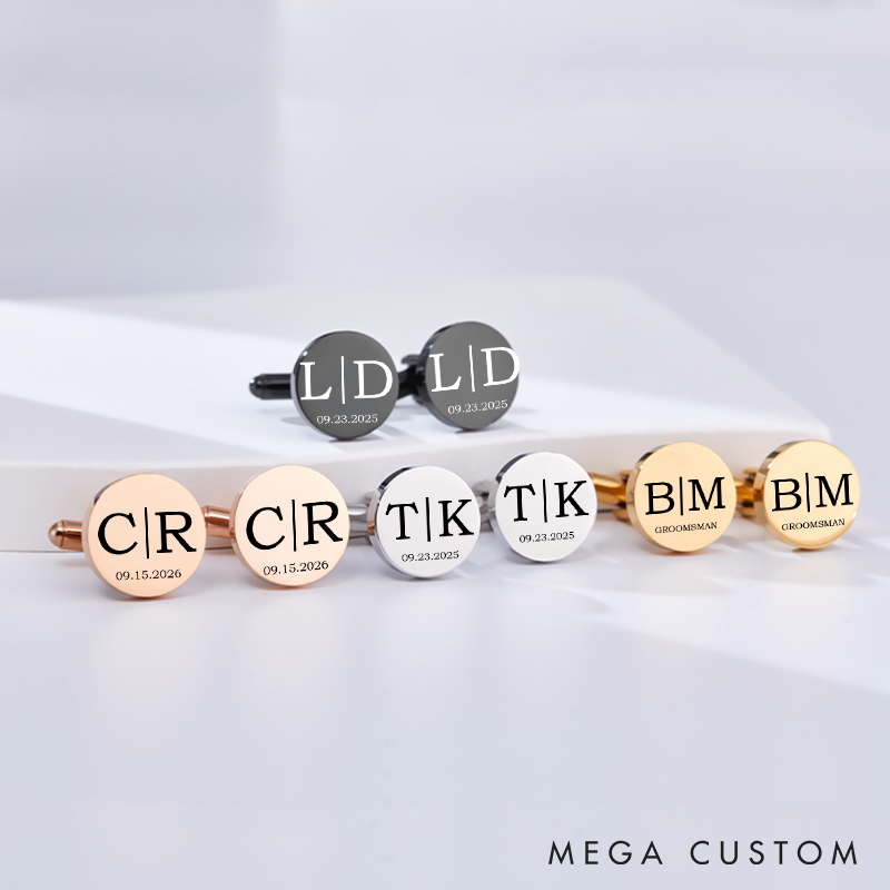 Personalized Initials Cufflink Gift for Groom Club Custom Groomsmen Wedding Cufflinks Groomsman Proposal Gift Bachelor Part Favors Cufflinks