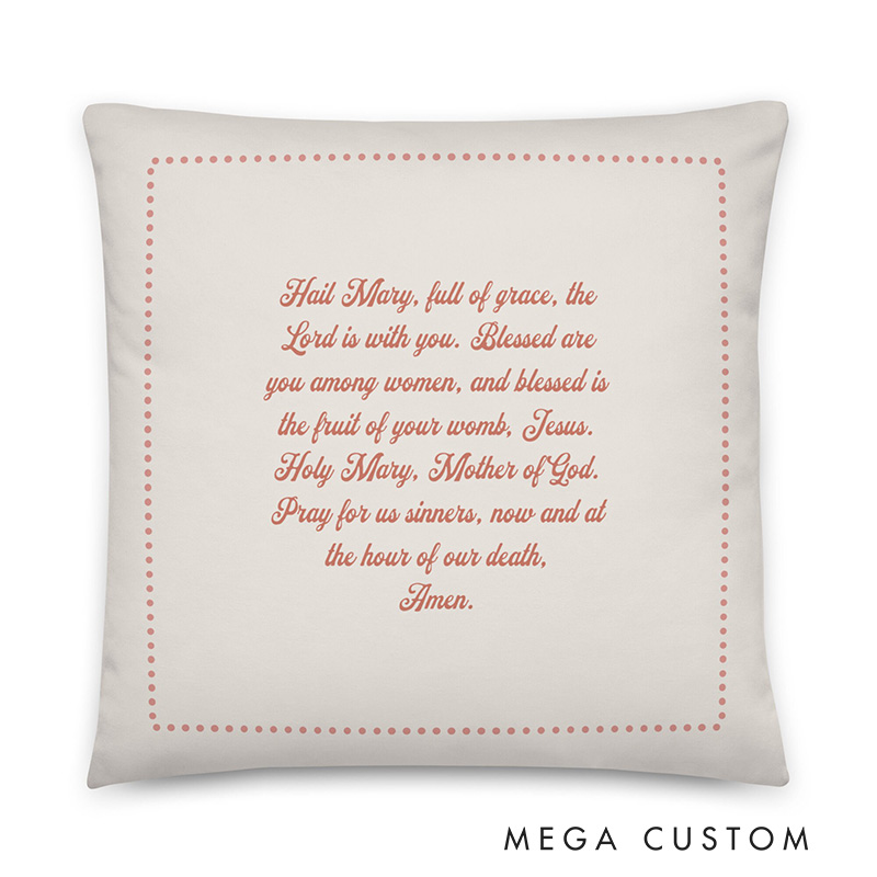 Personalized Virgin Mary Throw Pillow with Name Home Decor Religious Gift Catholic Gift for Women